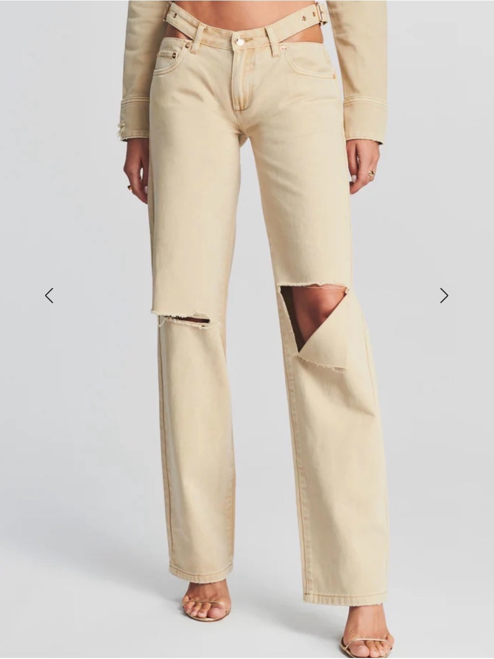 NWT Seroya Christy Straight Leg Jeans in Savannah Beige Size 27 Ser.o.ya $265
